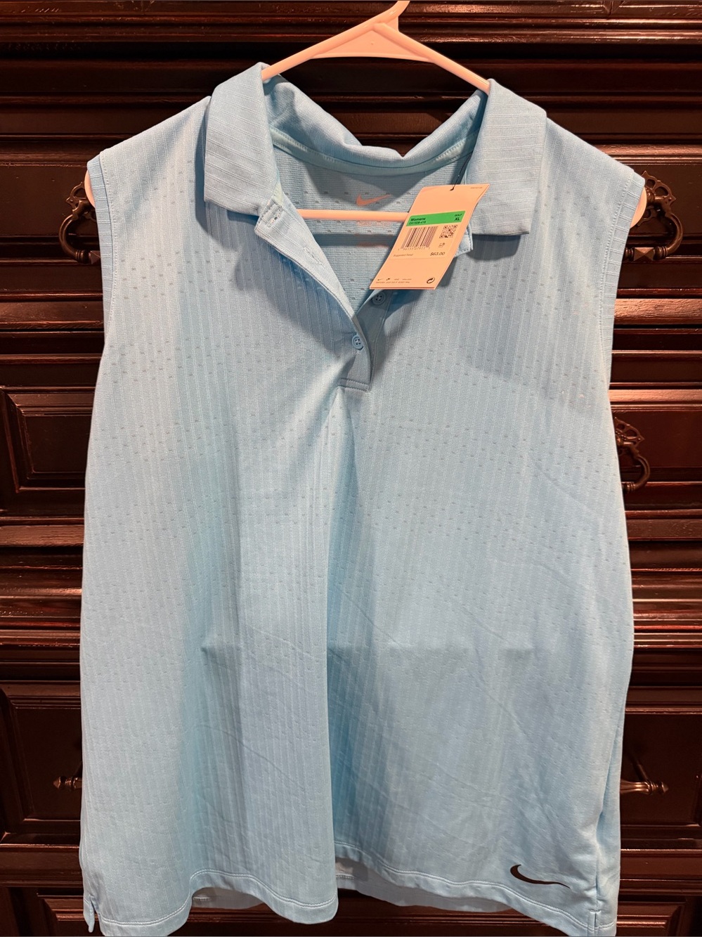 Nike Light Blue Sleeveless Polo Tank